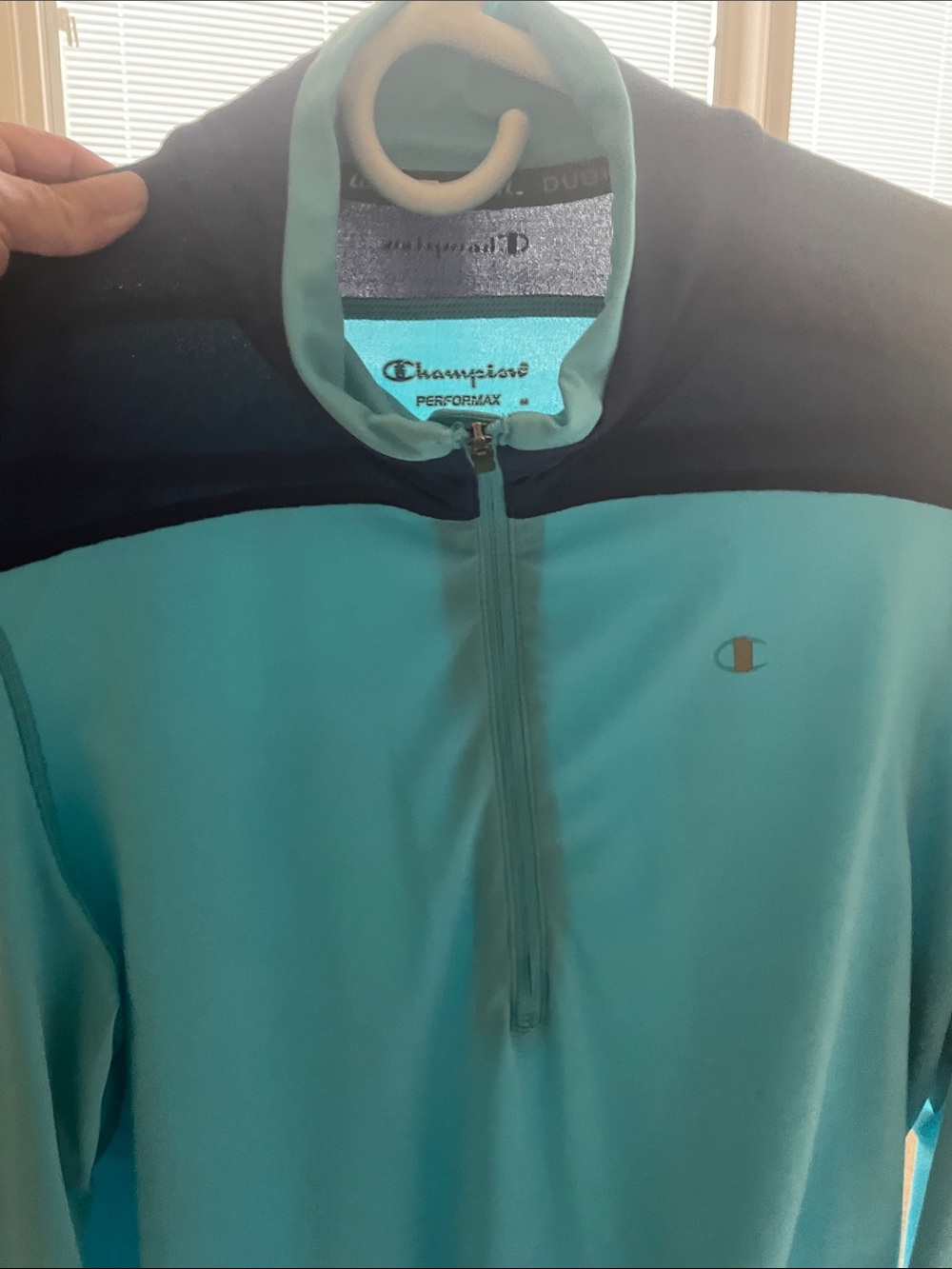 Champion Teal and Navy Performance Half-Zip Jacket